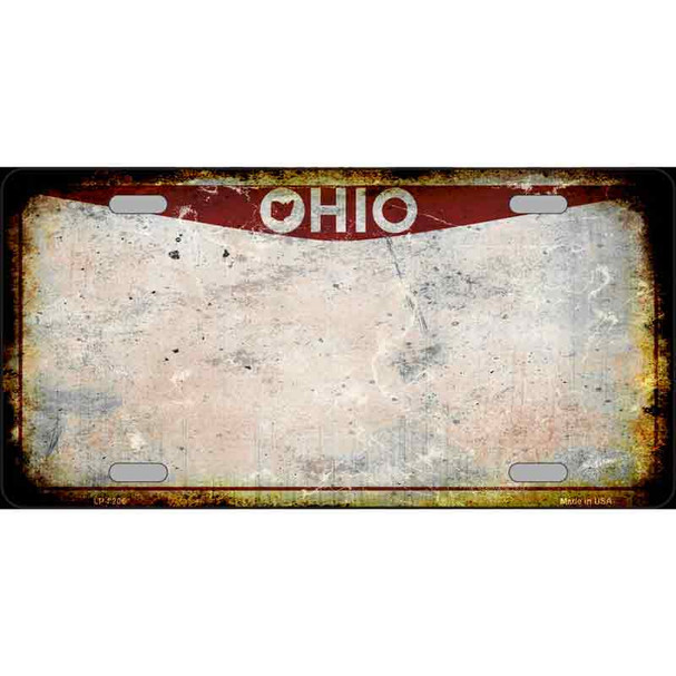 Ohio Rusty Novelty Metal License Plate