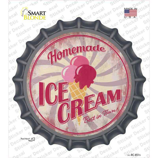 Homemade Ice Cream Novelty Bottle Cap Sticker Decal