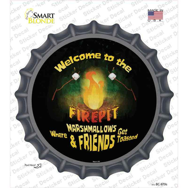 Welcome to the Firepit Novelty Bottle Cap Sticker Decal