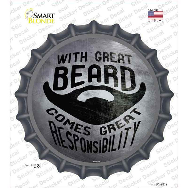 With Great Beard Novelty Bottle Cap Sticker Decal