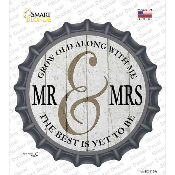 Mr and Mrs White Novelty Bottle Cap Sticker Decal