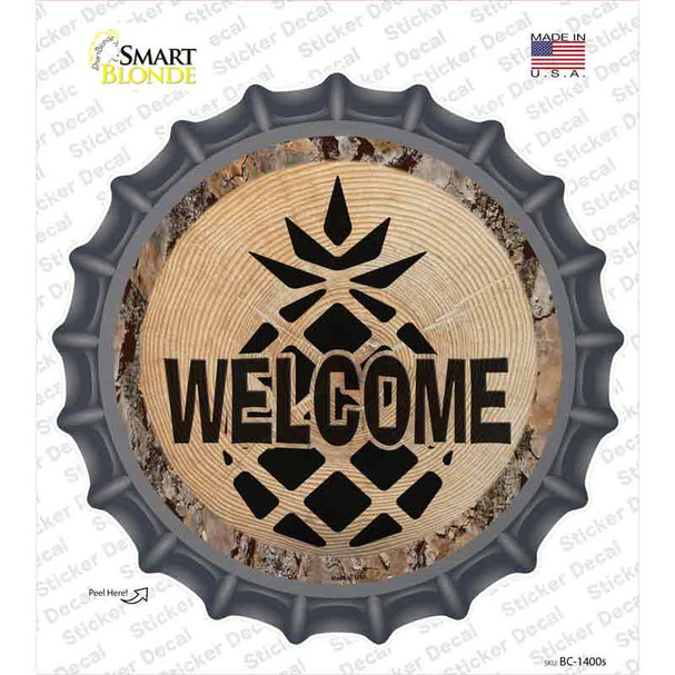 Welcome Pineapple Novelty Bottle Cap Sticker Decal