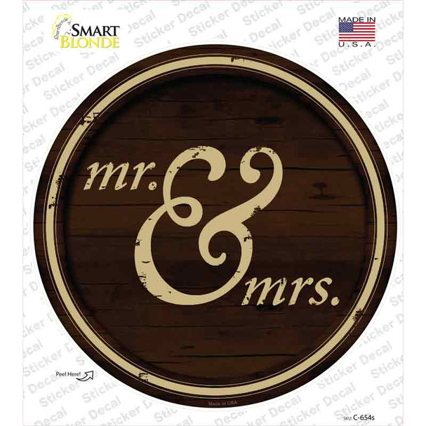 Mr And Mrs Novelty Circle Sticker Decal