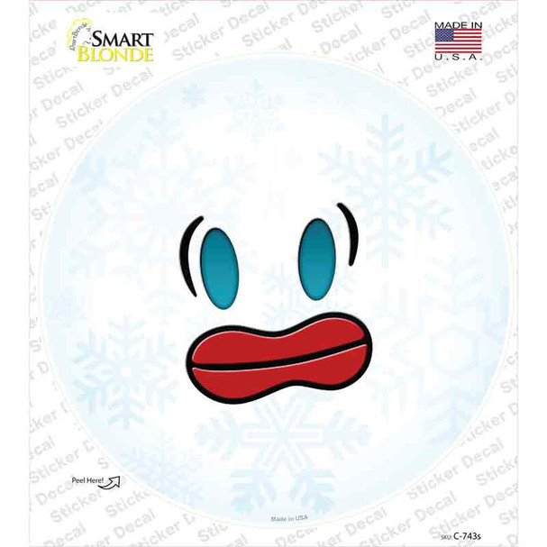 Frazzle Face Snowflake Novelty Circle Sticker Decal