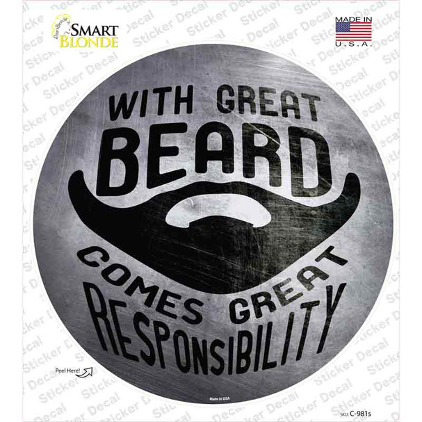 With Great Beard Novelty Circle Sticker Decal
