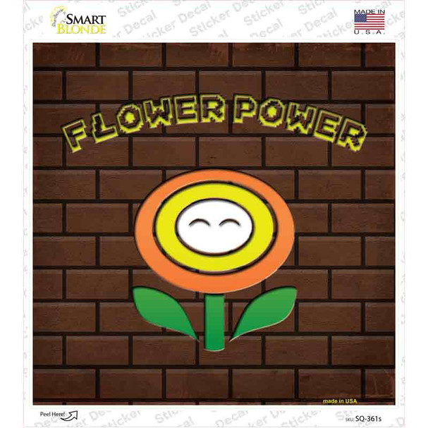 Flower Power Novelty Square Sticker Decal