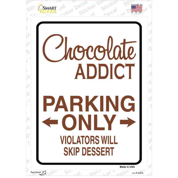 Chocolate Addict Only Novelty Rectangle Sticker Decal