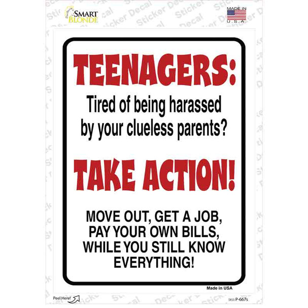 Teenagers Take Action Novelty Rectangle Sticker Decal