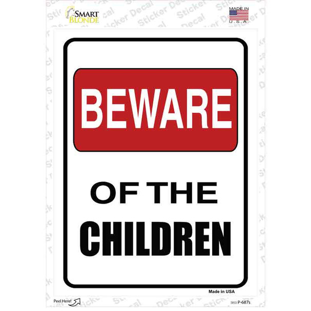 Beware Of Children Novelty Rectangle Sticker Decal