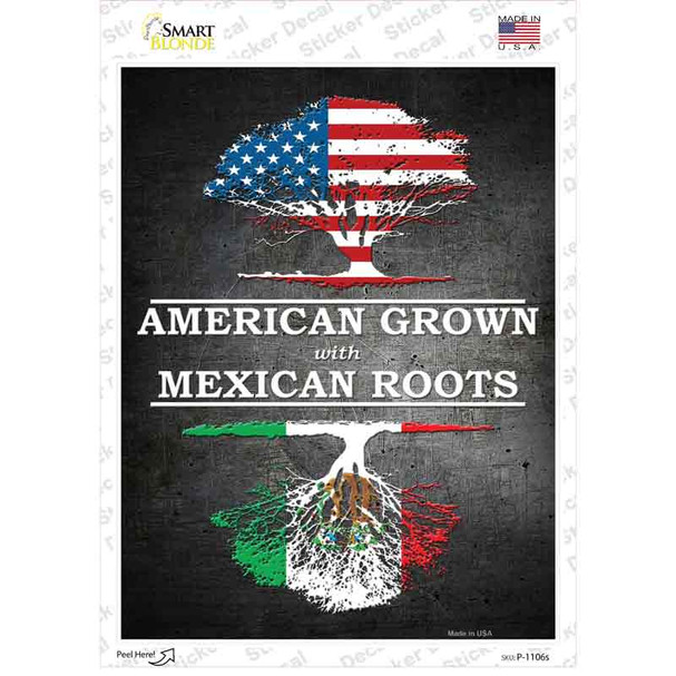 American Grown Mexican Roots Novelty Rectangle Sticker Decal