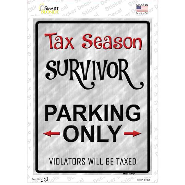 Tax Season Survivor Novelty Rectangle Sticker Decal