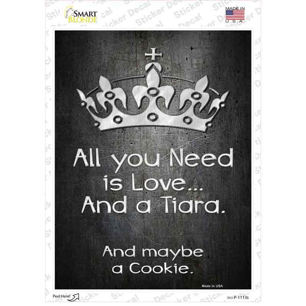 Love And A Tiara Novelty Rectangle Sticker Decal