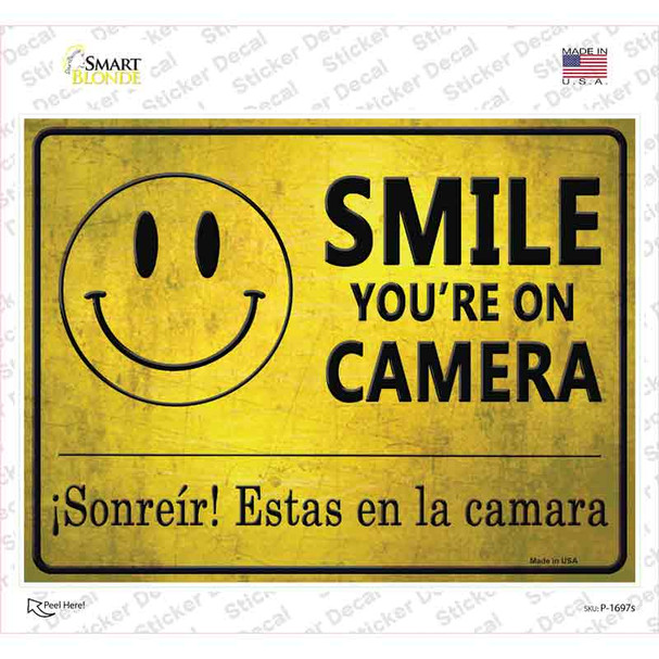 Smile Youre On Camera -Sonreir Estas En La Camera Novelty Rectangle Sticker Decal