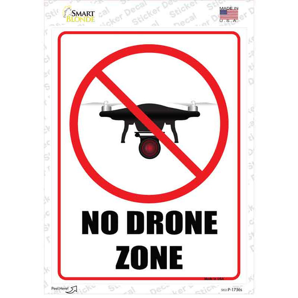 No Drone Zone Novelty Rectangle Sticker Decal