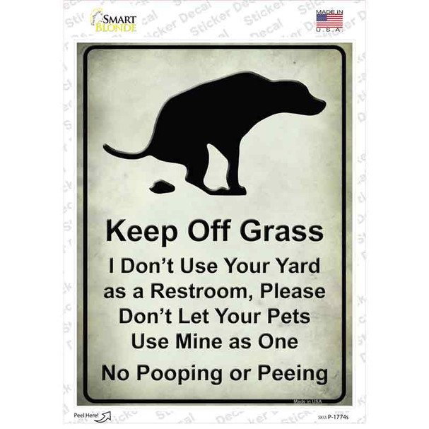 Keep Off Grass Novelty Rectangle Sticker Decal