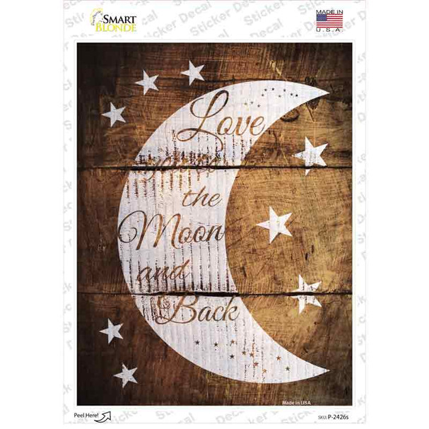 The Moon and Back Wood Novelty Rectangle Sticker Decal