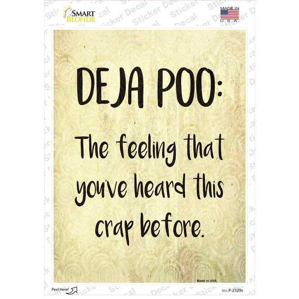 Deja Poo Definition Novelty Rectangle Sticker Decal