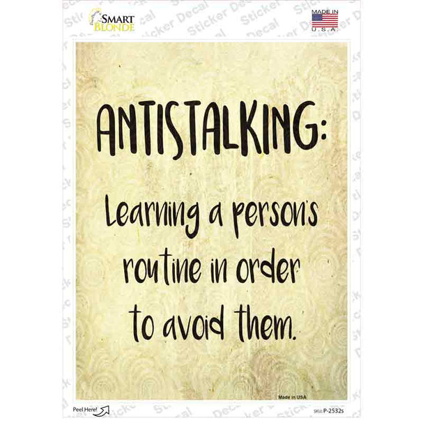 Antistalking Definition Novelty Rectangle Sticker Decal