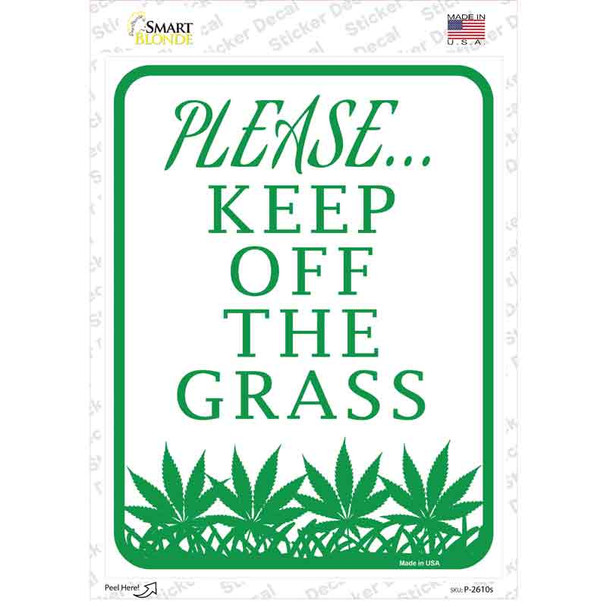 Please Keep Off Grass Novelty Rectangle Sticker Decal