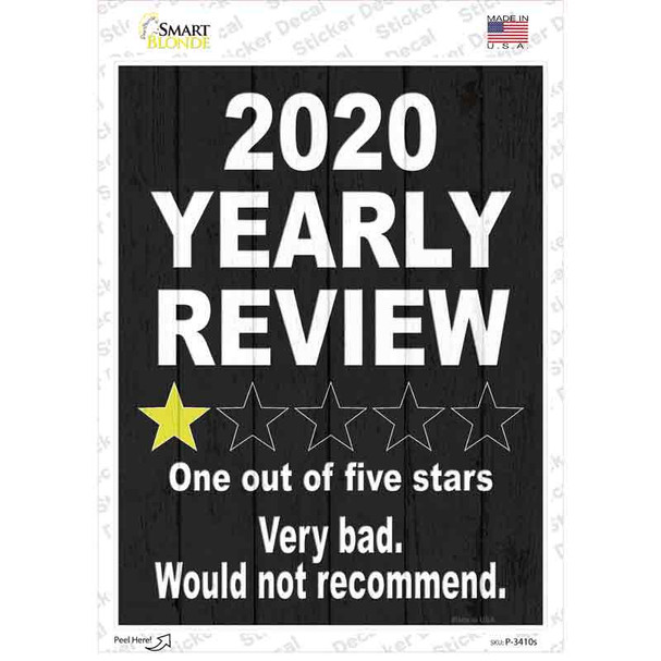 2020 Yearly Review Novelty Rectangle Sticker Decal