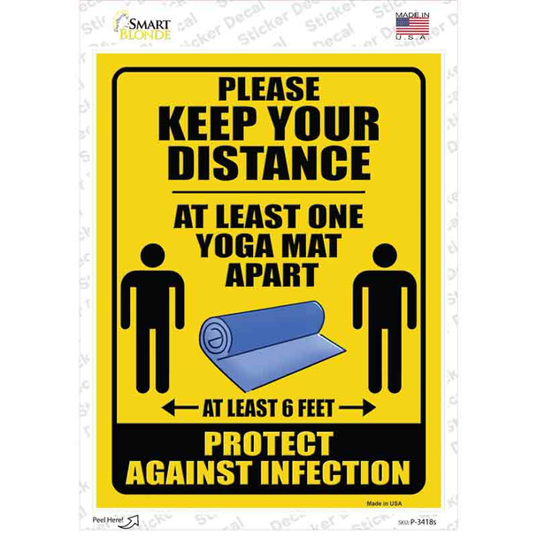 One Yoga Mat Apart Novelty Rectangle Sticker Decal