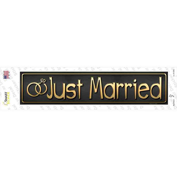 Just Married Novelty Narrow Sticker Decal