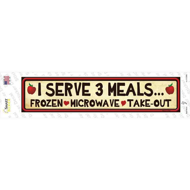I Serve 3 Meals Novelty Narrow Sticker Decal