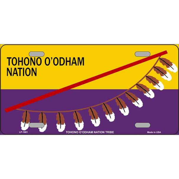 Tohono Oodham Flag Metal Novelty License Plate