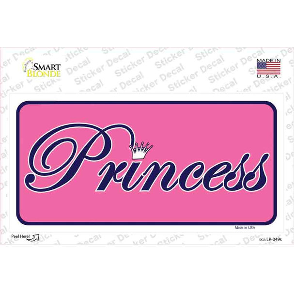 Pink Princess Tiara Novelty Sticker Decal