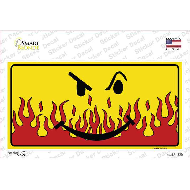 Smiley Flame Novelty Sticker Decal