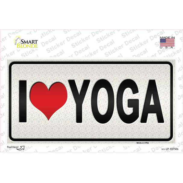 I Love Yoga Silver Novelty Sticker Decal