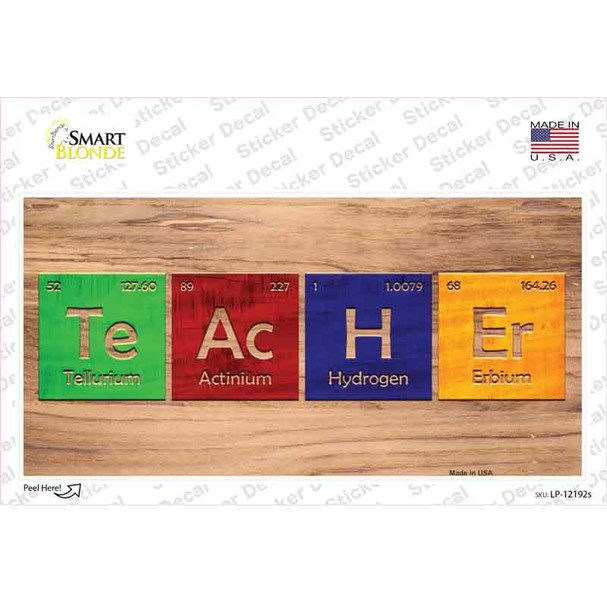 Teacher Periodic Table Wood Novelty Sticker Decal