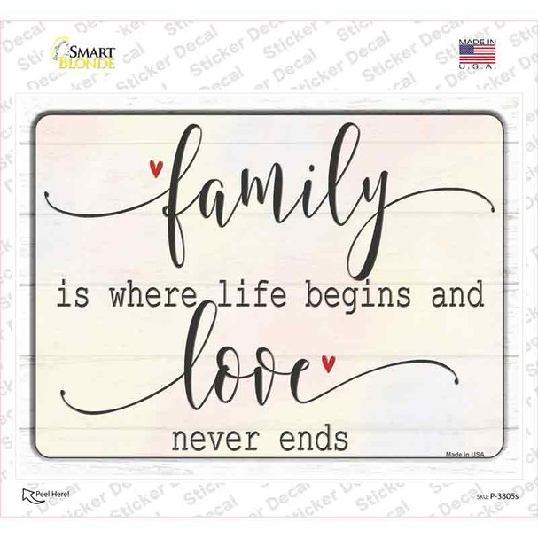 Where Life Begins Novelty Rectangle Sticker Decal