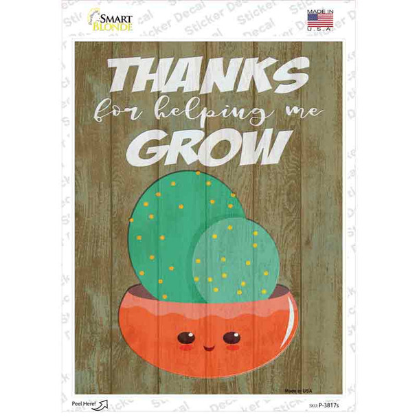 Helping Grow Red Cactus Pair Novelty Rectangle Sticker Decal