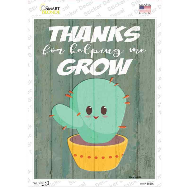Helping Grow Red Dots Cactus Novelty Rectangle Sticker Decal