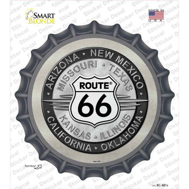 Route 66 States Novelty Bottle Cap Sticker Decal