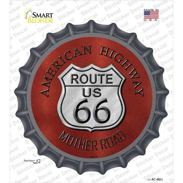 Route 66 American Highway Novelty Bottle Cap Sticker Decal