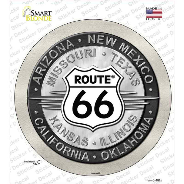 Route 66 States Novelty Circle Sticker Decal