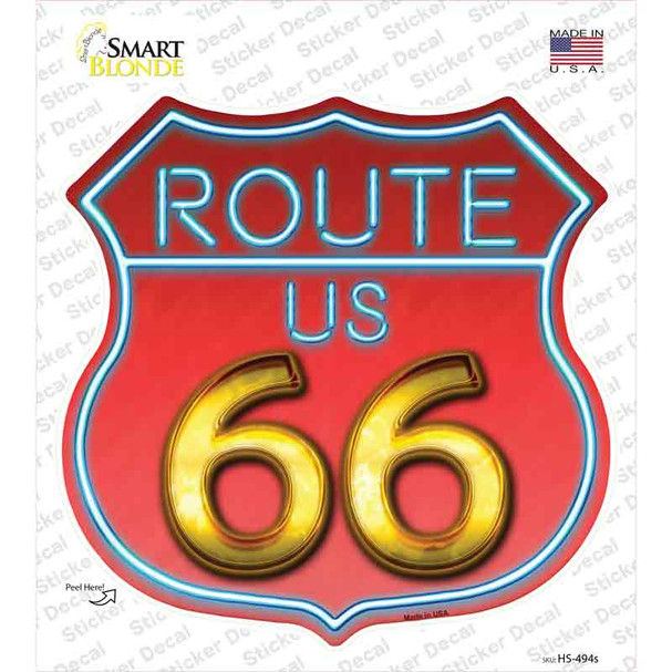 Route 66 Neon Novelty Highway Shield Sticker Decal