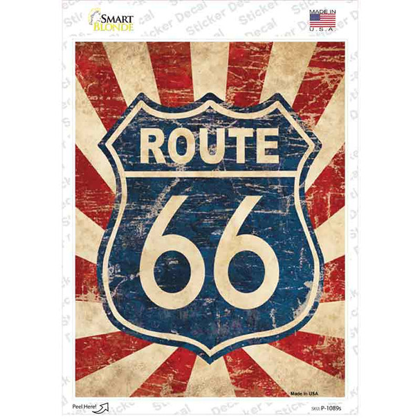 Vintage Route 66 Novelty Rectangle Sticker Decal