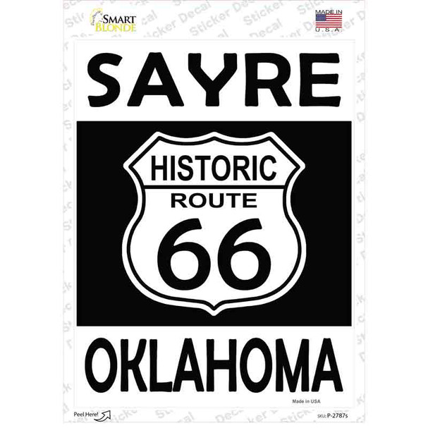 Sayre Oklahoma Historic Route 66 Novelty Rectangle Sticker Decal