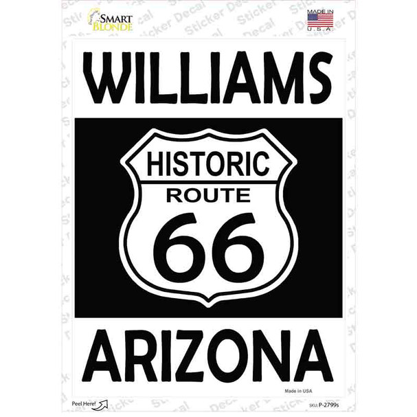 Williams Arizona Historic Route 66 Novelty Rectangle Sticker Decal