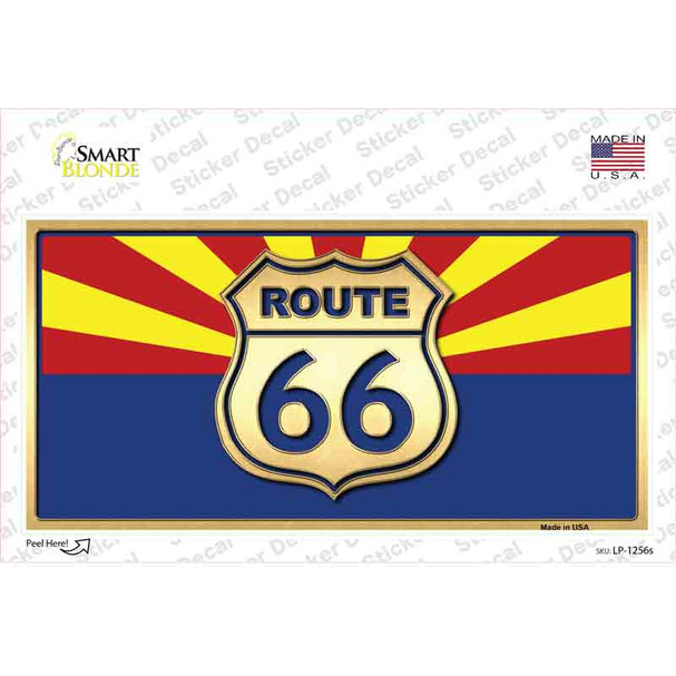 Route 66 Arizona State Flag Novelty Sticker Decal