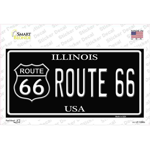 Route 66 Illinois Black Novelty Sticker Decal