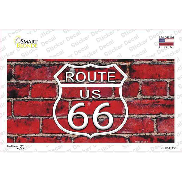 Route 66 Red Brick Wall Novelty Sticker Decal