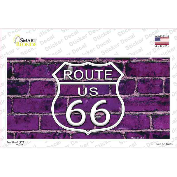 Route 66 Purple Brick Wall Novelty Sticker Decal