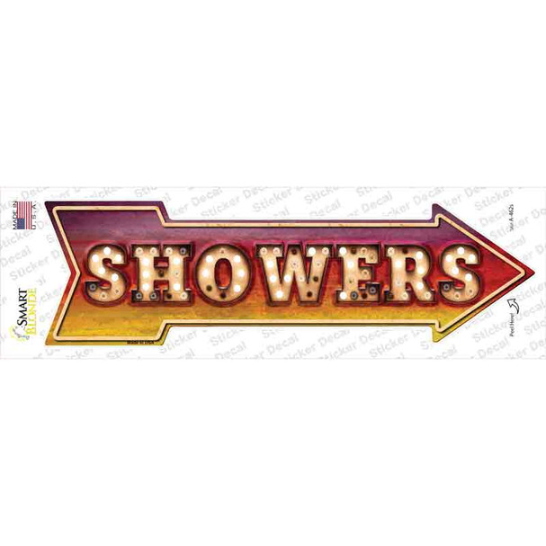 Showers Bulb Letters Novelty Arrow Sticker Decal