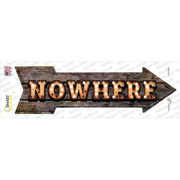 Nowhere Bulb Letters Novelty Arrow Sticker Decal