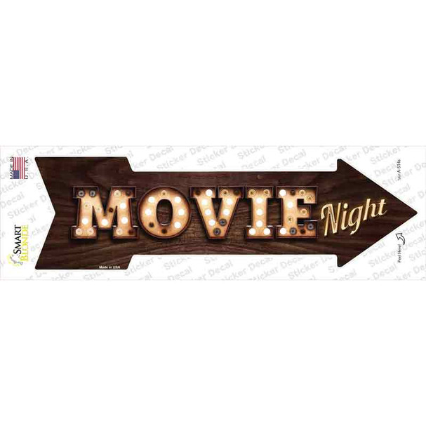 Movie Night Bulb Letters Novelty Arrow Sticker Decal