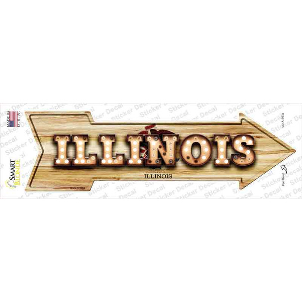 Illinois Bulb Lettering Novelty Arrow Sticker Decal